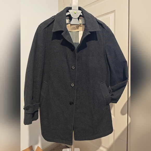 Burberry Brit Men’s Black Wool Overcoat Size L